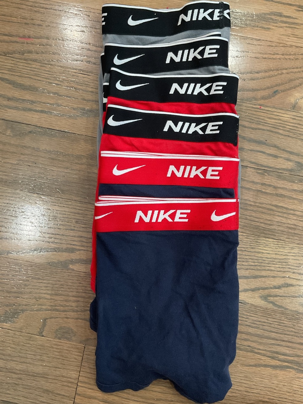 Nike Boys 6-Pack Boxer Briefs Size L New – Navy Gray Red